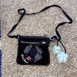 Juicy Couture Black Suede Crossbody Purse